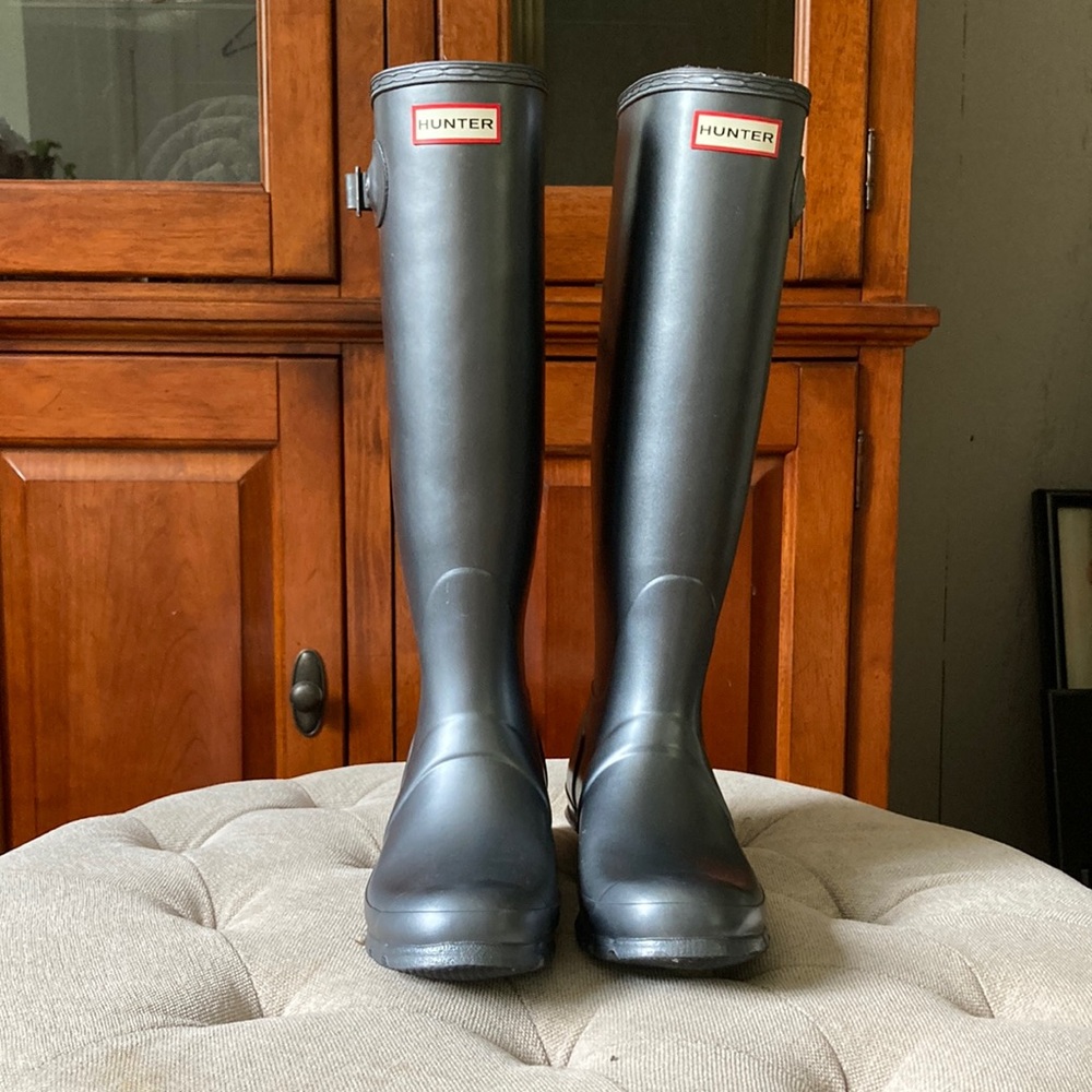 Hunter Tall Metallic Grey Nebula boots